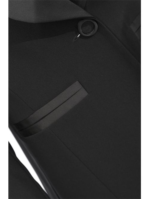 Giacca monopetto in crepe e raso Nero D. Exterior | 629012NERO